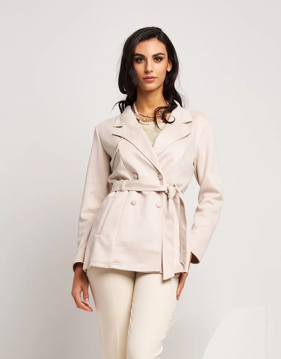 Trench con bottoni e cintura