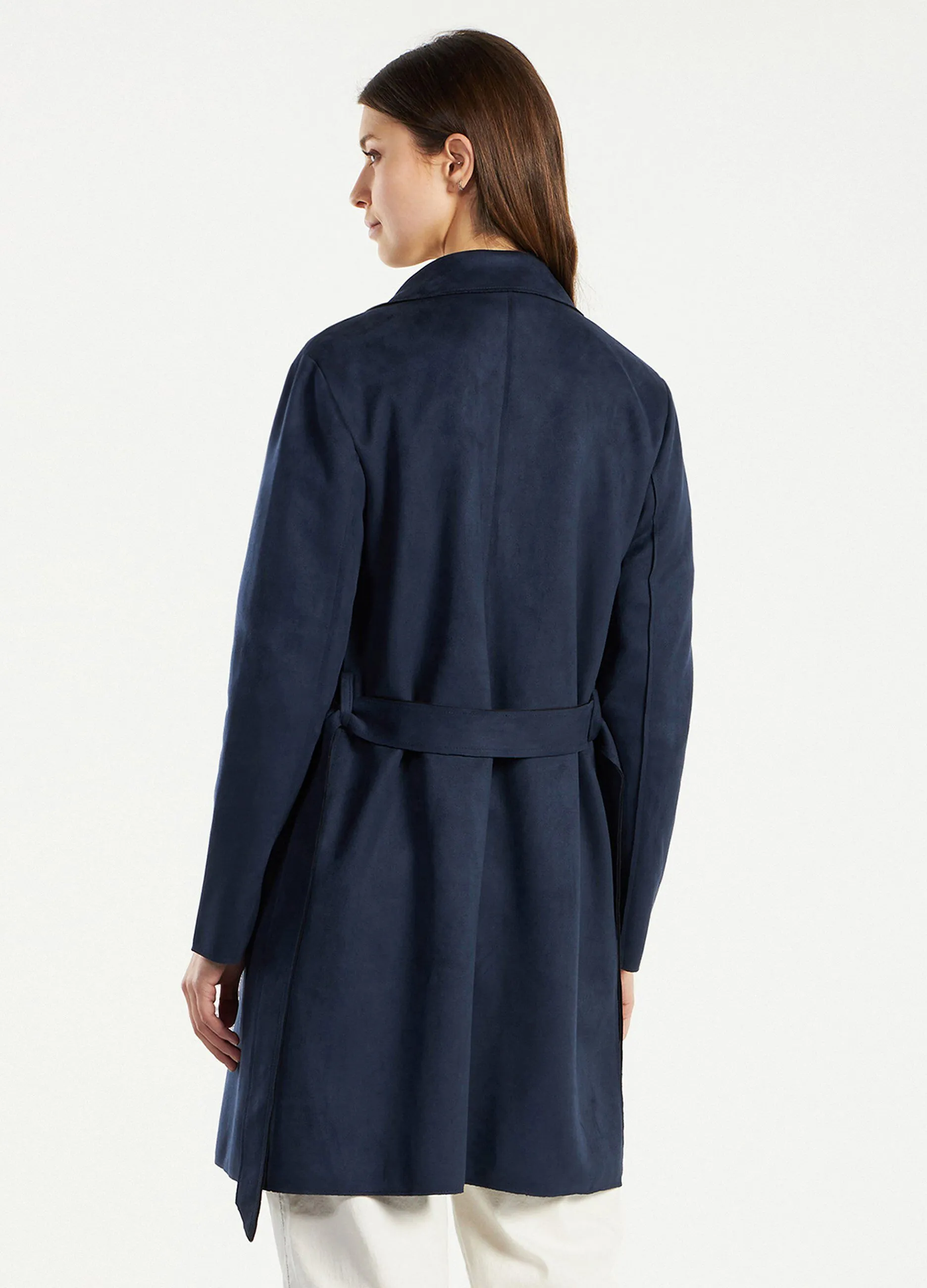 Trench effetto scamosciato donna