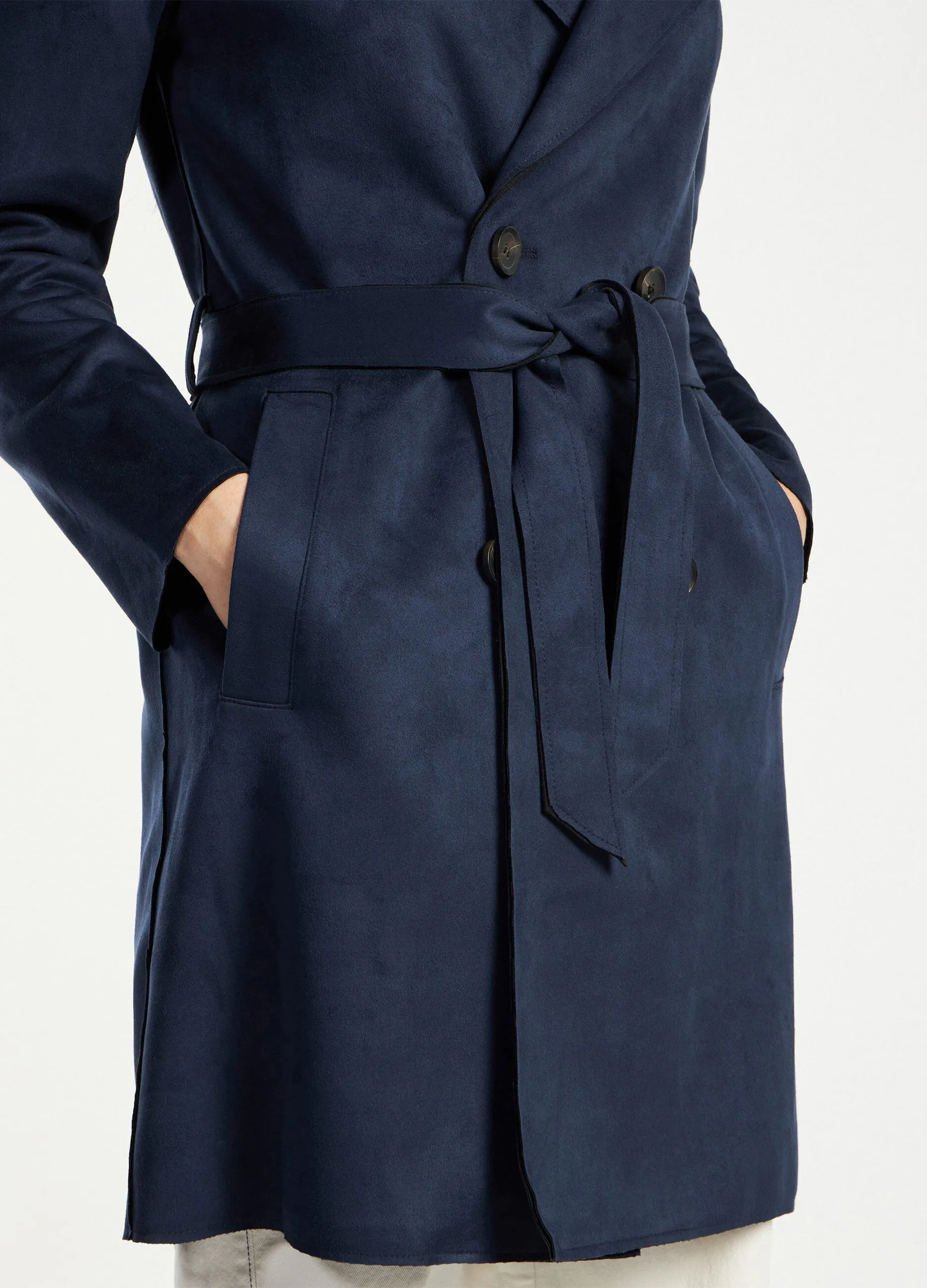 Trench effetto scamosciato donna