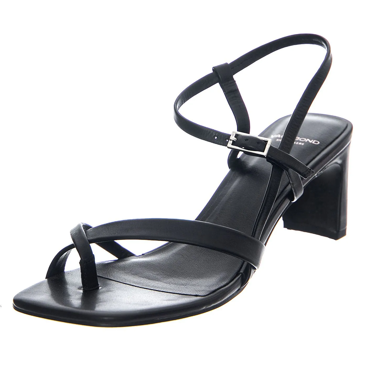 VAGABOND Luisa Black Cow Leather Chrome Free Tanned - Sandali Donna Neri    