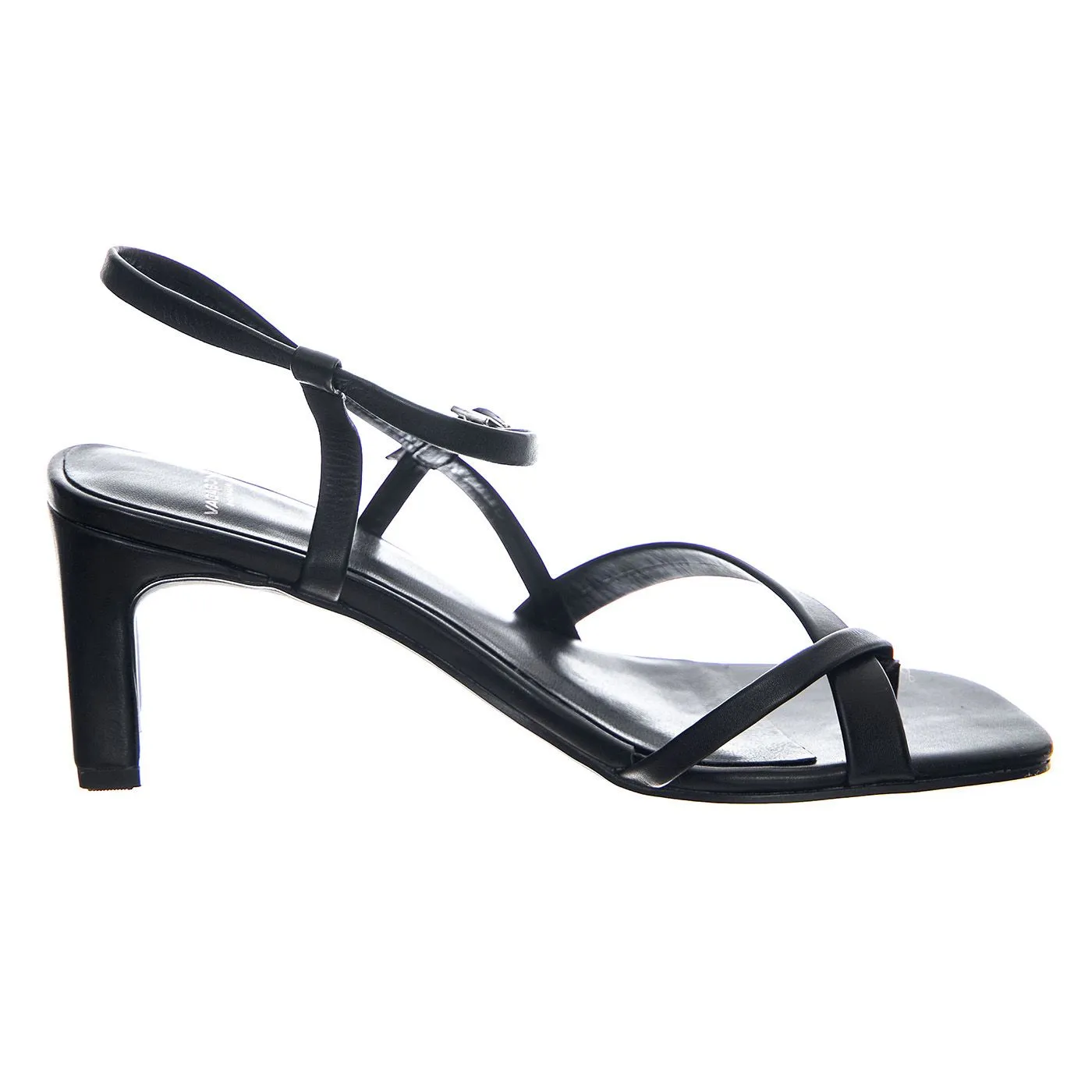 VAGABOND Luisa Black Cow Leather Chrome Free Tanned - Sandali Donna Neri    