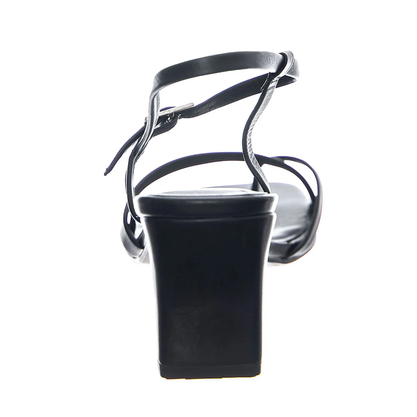 VAGABOND Luisa Black Cow Leather Chrome Free Tanned - Sandali Donna Neri    