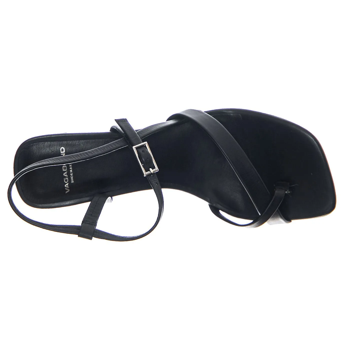 VAGABOND Luisa Black Cow Leather Chrome Free Tanned - Sandali Donna Neri    
