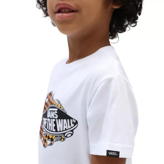 Vans maglietta manica corta da bambino Flame VN0A5KPFWHT bianco