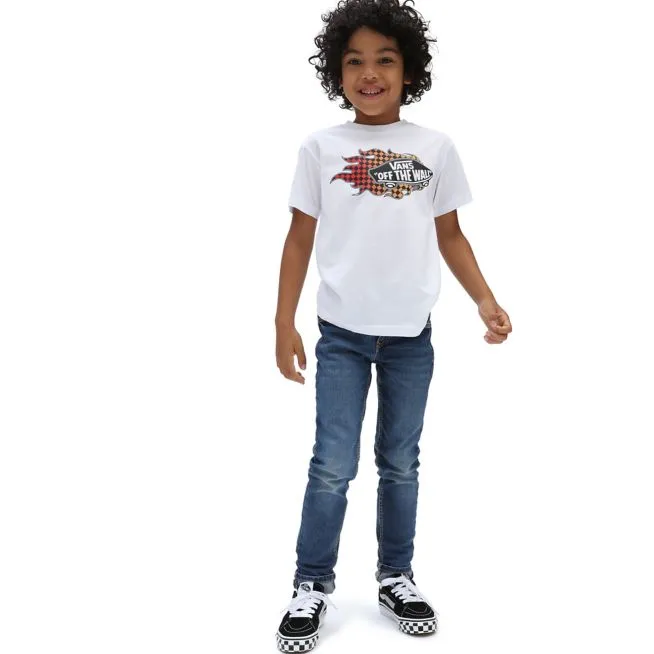 Vans maglietta manica corta da bambino Flame VN0A5KPFWHT bianco