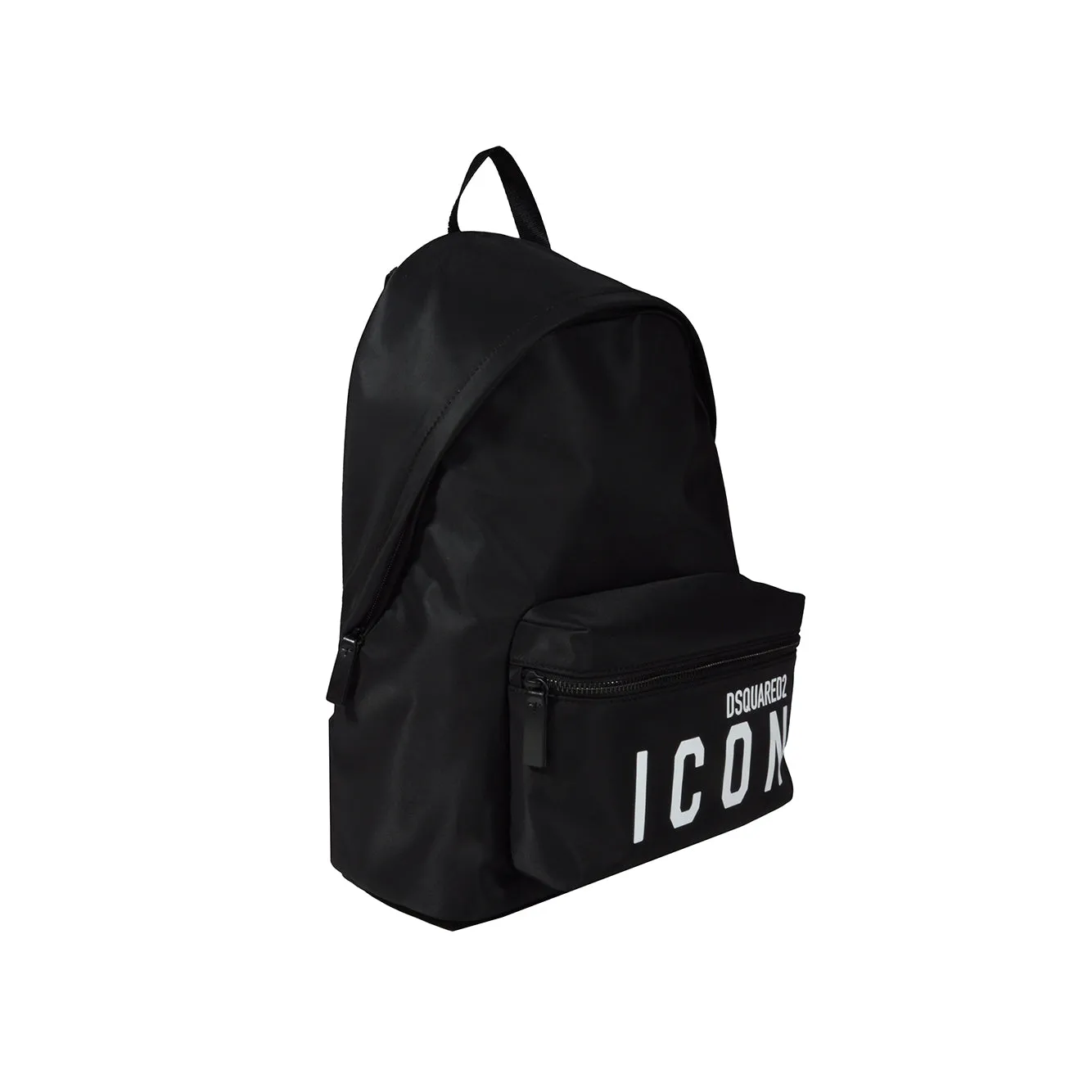 Zaino Be Icon in nylon nero stampa logo Dsquared2