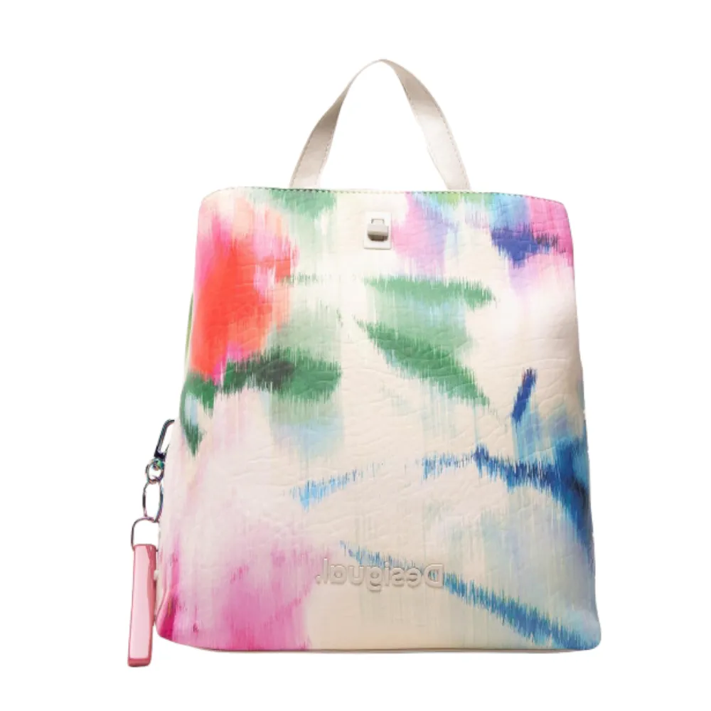 Zaino donna ecopelle DESIGUAL 22SAKP10 WHITEBOARD BACK FOCUS FLORAL ART