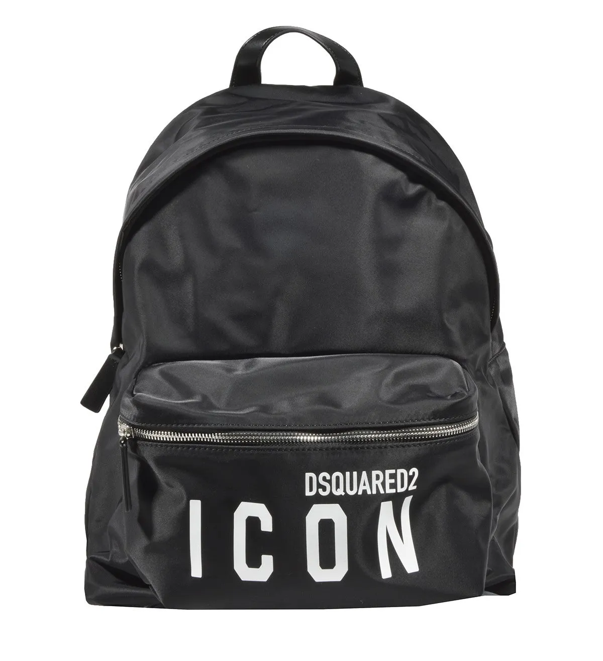 Zaino Icon in nylon nero stampa Dsquared2
