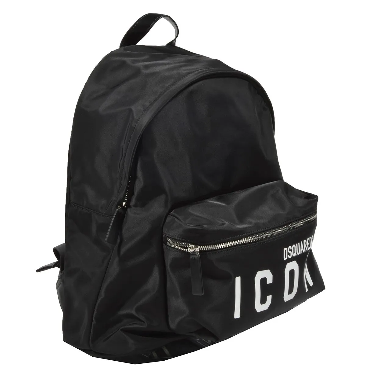 Zaino Icon in nylon nero stampa Dsquared2