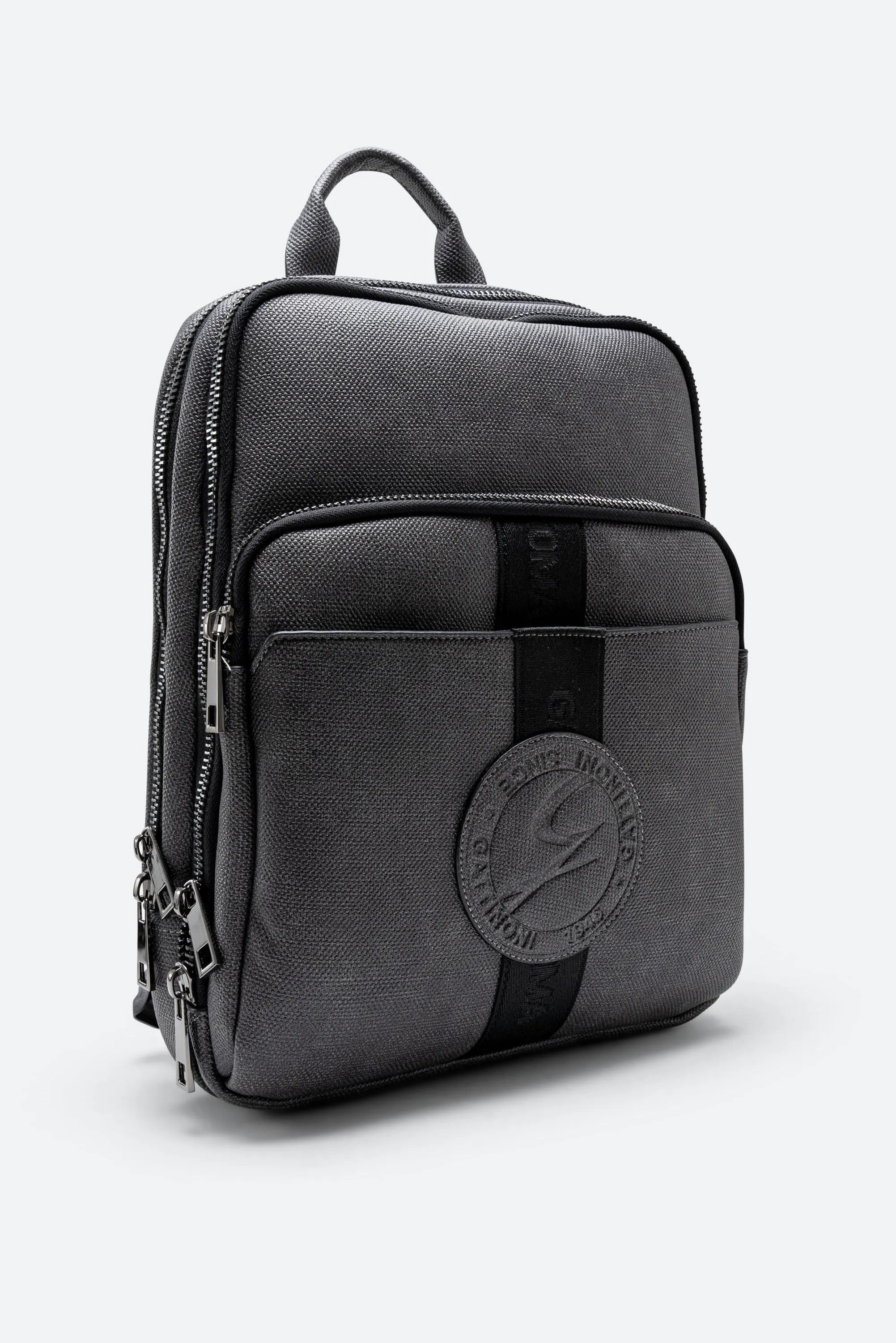 Zaino Tristan Texture con Logo in Rilievo colore Grigio
