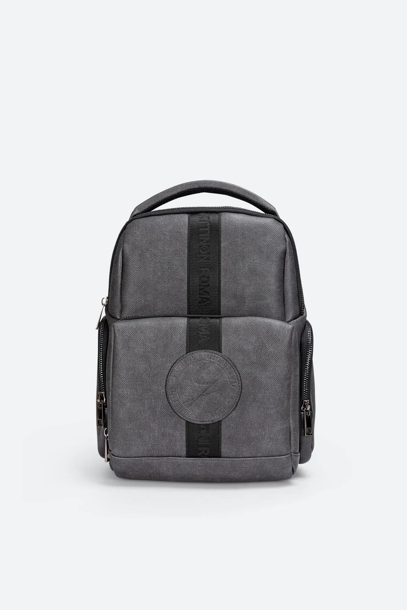 Zaino Tristan Textured Blu con logo e banda logata frontale